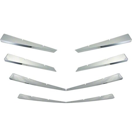 Coast2Coast Overlay, Horizontal Bar Style, 8 Piece, With Emblem Cutout, Chrome Plated, ABS Plastic IWCGI76